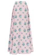Matchesfashion.com Emilia Wickstead - Constancia Rose-print Cotton-bibiano Maxi Skirt - Womens - Pink Multi