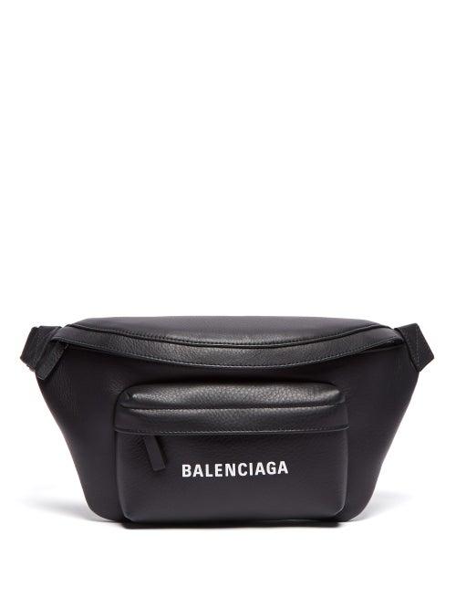 Matchesfashion.com Balenciaga - Logo Print Leather Belt Bag - Mens - Black