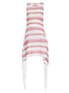 Matchesfashion.com Stella Mccartney - Fringe Trimmed Striped Knit Dress - Womens - Pink White