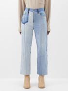 B Sides - Plein High-rise Patchwork Straight-leg Jeans - Womens - Denim Multi