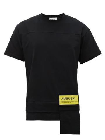 Matchesfashion.com Ambush - Waist-pocket Logo-print Cotton-jersey T-shirt - Mens - Black