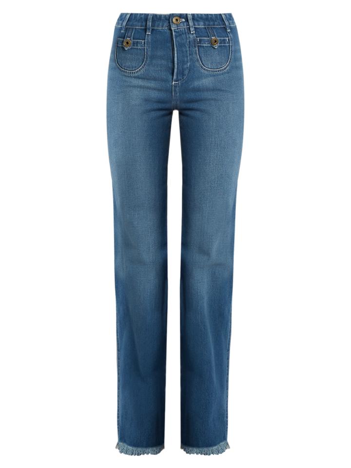 Chloé Frayed Hem High-rise Straight-leg Jeans