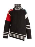 Matchesfashion.com Balenciaga - Patchwork Wool High Neck Sweater - Womens - Multi