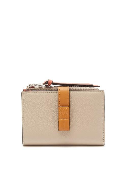 Loewe - Anagram-embossed Grained-leather Wallet - Womens - White