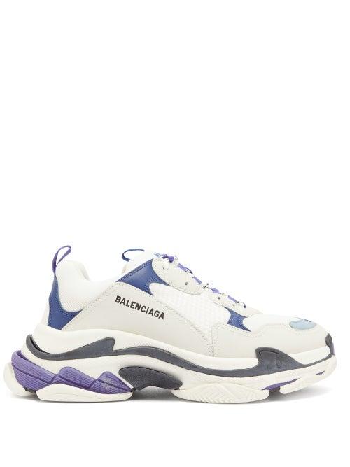 Matchesfashion.com Balenciaga - Triple S Mesh And Nubuck Trainers - Mens - White Multi