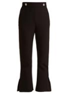 Msgm Crystal Button Mid-rise Crepe Trousers