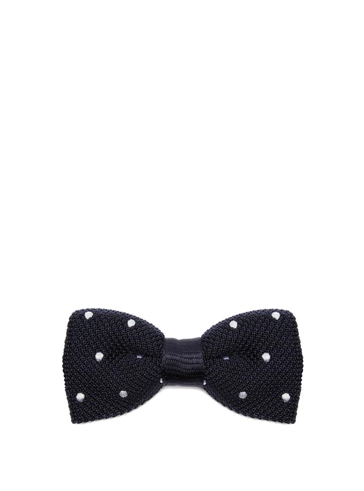 Dunhill Polka-dot Silk-knit Bow Tie
