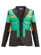 Matchesfashion.com Junya Watanabe - Technical-panel Single-breasted Tweed Blazer - Mens - Green Multi