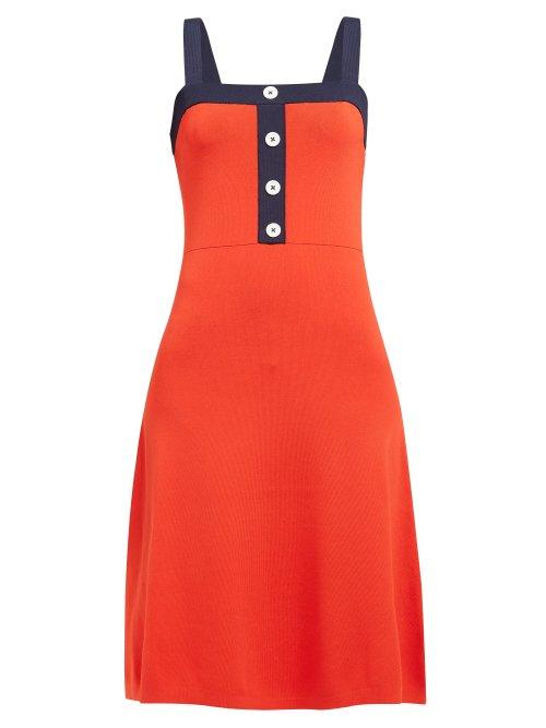 Matchesfashion.com Staud - Piscine Panelled Knitted Midi Dress - Womens - Navy Multi