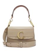 Matchesfashion.com Chlo - The C Leather And Suede Shoulder Bag - Womens - Grey