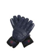 Matchesfashion.com Perfect Moment - Logo-embroidered Leather Ski Gloves - Womens - Navy
