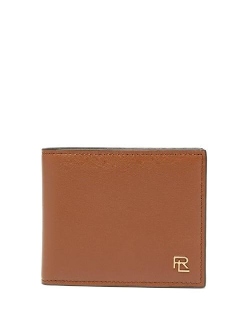 Matchesfashion.com Ralph Lauren Purple Label - Logo-plaque Leather Bi-fold Wallet - Mens - Tan