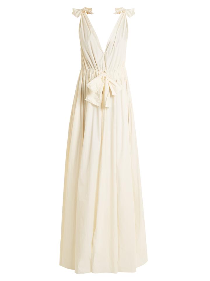 Maison Rabih Kayrouz Deep V-neck Sleeveless Paper-taffeta Gown