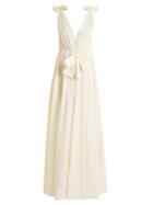 Maison Rabih Kayrouz Deep V-neck Sleeveless Paper-taffeta Gown