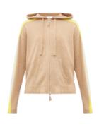 Matchesfashion.com Allude - Striped Wool Blend Zip Through Sweater - Womens - Beige Multi