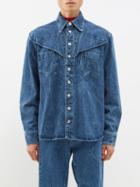 Namacheko - Even Crinkle-effect Denim Shirt - Mens - Light Indigo