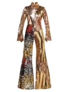 Matchesfashion.com Halpern - Sequinned Wide Leg Jumpsuit - Womens - Rose Gold