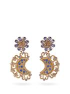 Dolce & Gabbana Crystal-embellished Star And Moon Clip-on Earrings