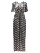 Matchesfashion.com Paco Rabanne - Checked Chainmail Maxi Dress - Womens - Blue Silver