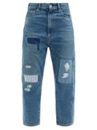 Matchesfashion.com Junya Watanabe - Patchworked Cropped Slim-leg Jeans - Womens - Denim Multi