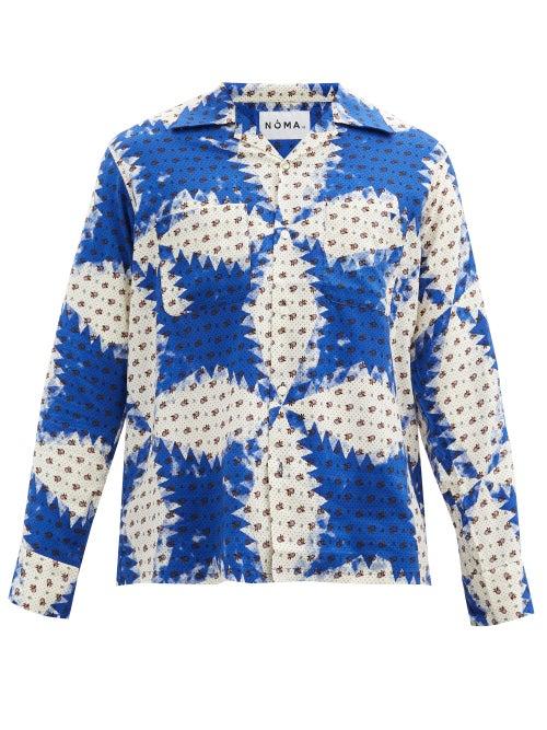 Matchesfashion.com Noma T.d. - Floral-print Twill Shirt - Mens - Blue