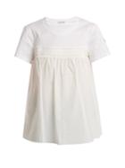 Moncler Round-neck Gathered-panel Cotton T-shirt