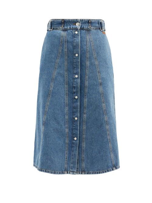 Matchesfashion.com Msgm - High-rise A-line Denim Skirt - Womens - Denim