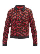Matchesfashion.com Givenchy - Refracted Logo-jacquard Wool Jacket - Mens - Black Red