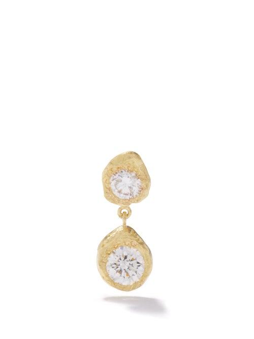 Elhanati - Donna Diamond & 18kt Gold Single Earring - Womens - Yellow Gold
