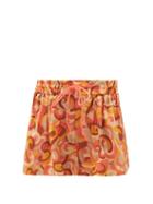 Matchesfashion.com Zimmermann - Mae Swirl-print Silk Shorts - Womens - Orange Print