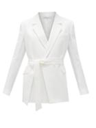 Matchesfashion.com Another Tomorrow - Double-breasted Belted Organic-linen Jacket - Womens - White