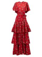 Matchesfashion.com Johanna Ortiz - Meditacin Del Ms All Shell Print Maxi Dress - Womens - Red Multi