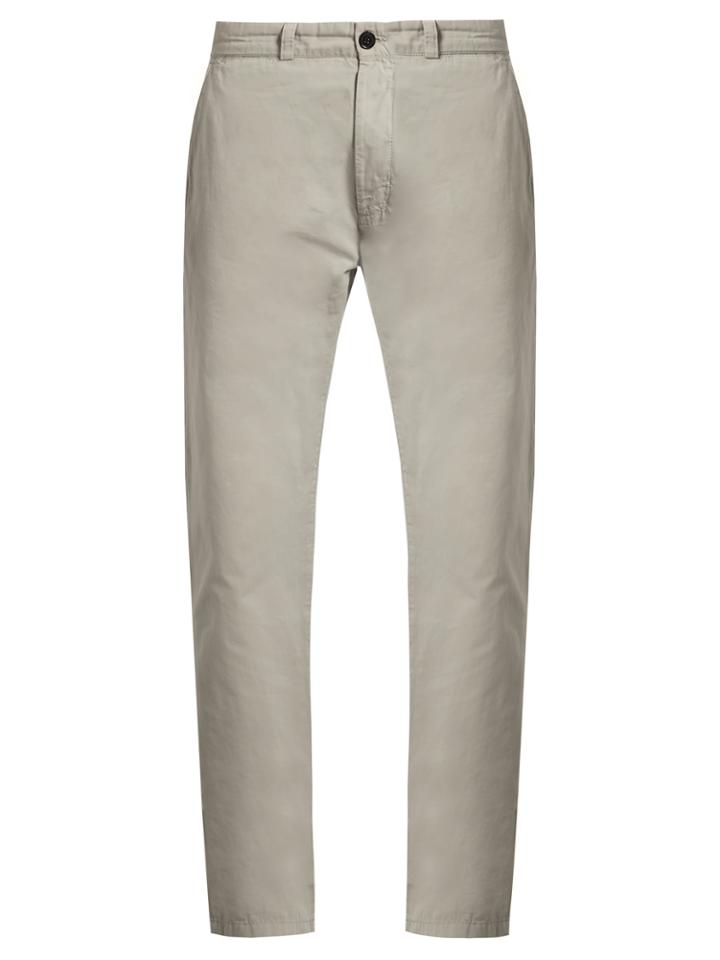 Maison Kitsuné Slim-leg Cotton-faille Chino Trousers