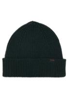 Matchesfashion.com Paul Smith - Logo Label Ribbed Cashmere Blend Beanie Hat - Mens - Green