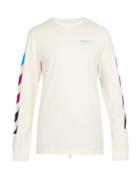 Matchesfashion.com Off-white - Diagonal Gradient Long Sleeved Cotton T Shirt - Mens - White