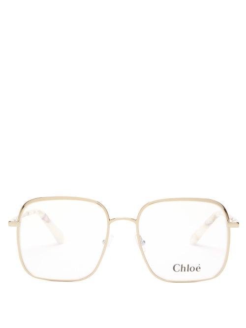 Matchesfashion.com Chlo - Bonnie Oversized Square Glasses - Womens - Gold