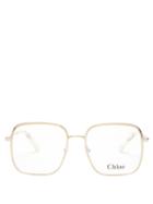Matchesfashion.com Chlo - Bonnie Oversized Square Glasses - Womens - Gold