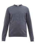 Matchesfashion.com Ditions M.r - League Logo-embroidered Cotton-loopback Sweatshirt - Mens - Navy