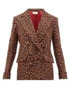 Matchesfashion.com Sara Battaglia - Leopard Print Double Breasted Jacket - Womens - Leopard