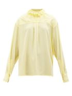Victoria Beckham - Ruffled Silk-crepe De Chine Blouse - Womens - Light Yellow