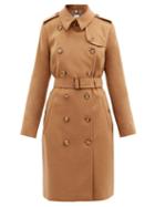 Matchesfashion.com Burberry - Kensington Felted-cashmere Trench Coat - Womens - Bronze