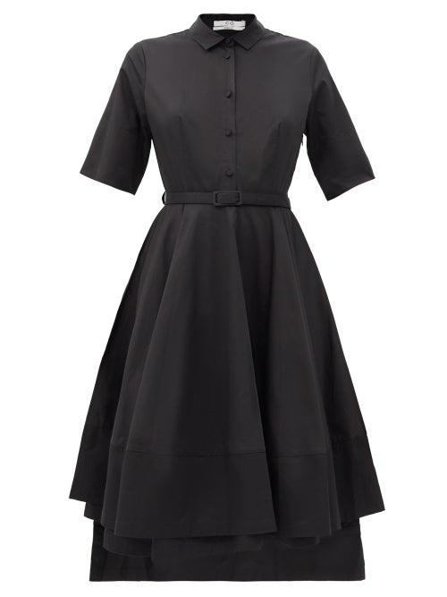 Matchesfashion.com Co - Belted Cotton-sateen Shirt Dress - Womens - Black