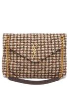Saint Laurent - Loulou Checked Tweed Shoulder Bag - Womens - Multi
