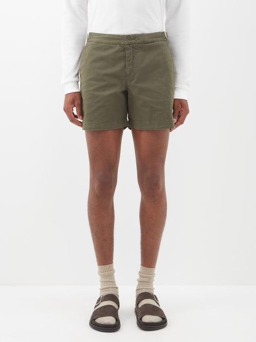 Orlebar Brown - Bulldog Cotton-blend Twill Shorts - Mens - Khaki