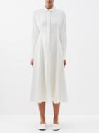 Co - Panelled-twill Midi Shirt Dress - Womens - Ivory