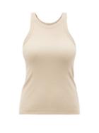 Totme - Ribbed Organic Cotton-blend Jersey Tank Top - Womens - Beige