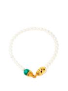 Matchesfashion.com Timeless Pearly - Pearl & 24kt Gold-plated Choker Necklace - Womens - Green Gold