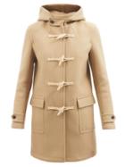 Saint Laurent - Hooded Brushed-wool Duffle Coat - Womens - Camel