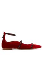 Matchesfashion.com Malone Souliers By Roy Luwolt - Robyn Velvet Flats - Womens - Red