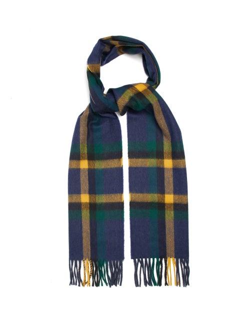Matchesfashion.com A.p.c. - Annie Checked Wool Blend Scarf - Mens - Blue Multi